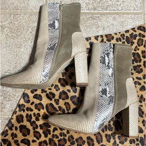 Matisse Snakeskin Western Bootie Heels
